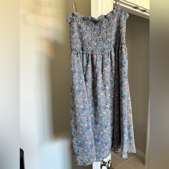Summer Nights Blue Multi Floral Print Dress - Picture 4 of 4